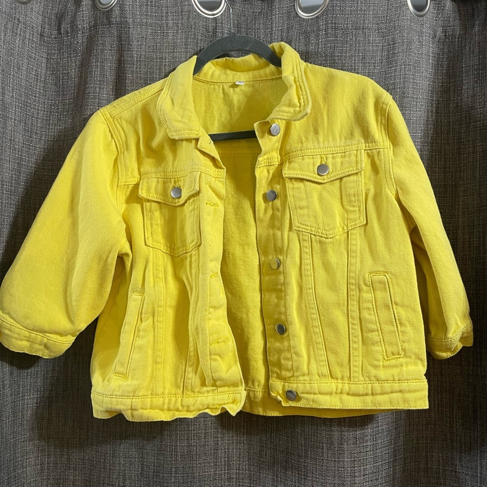 Yellow Women’s Cropped Denim Jacket